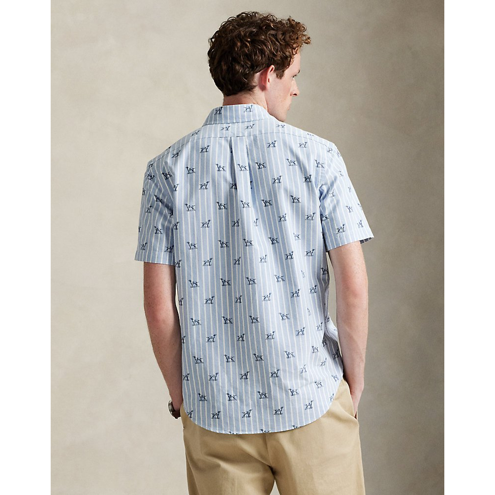 Men's 'Classic Fit Striped Dog-Print Shirt'