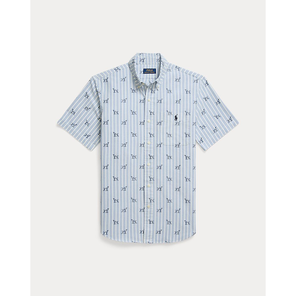 Men's 'Classic Fit Striped Dog-Print Shirt'