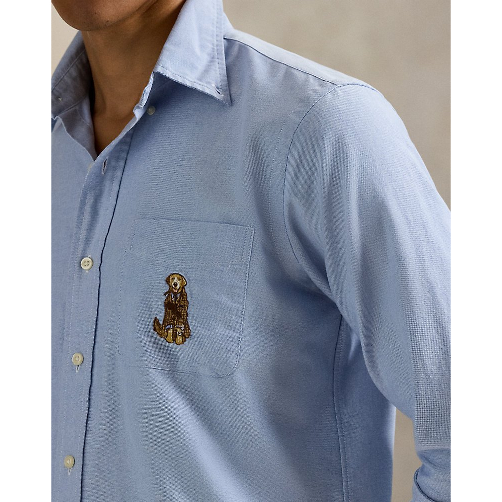 Men's 'Classic Fit Dog-Embroidered Oxford Shirt'