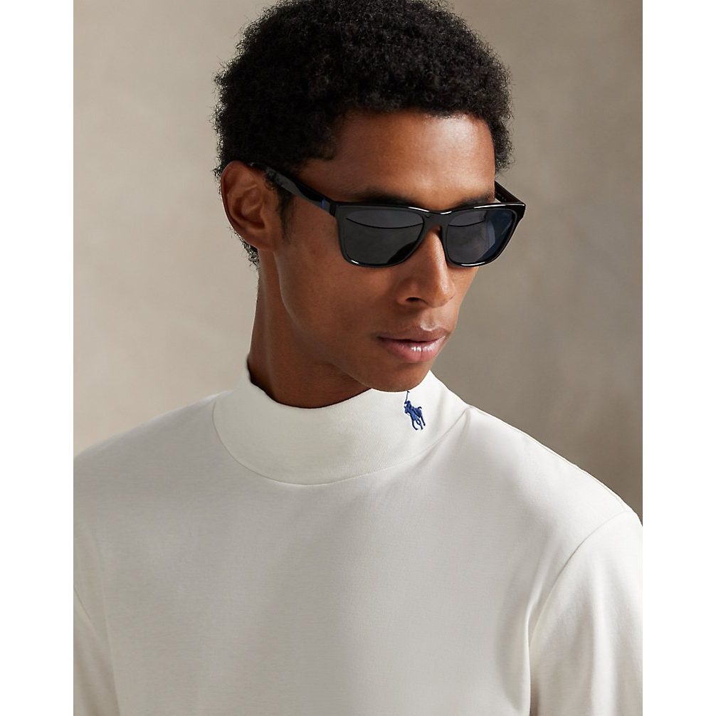 'Soft Cotton Mockneck Shirt' pour Hommes