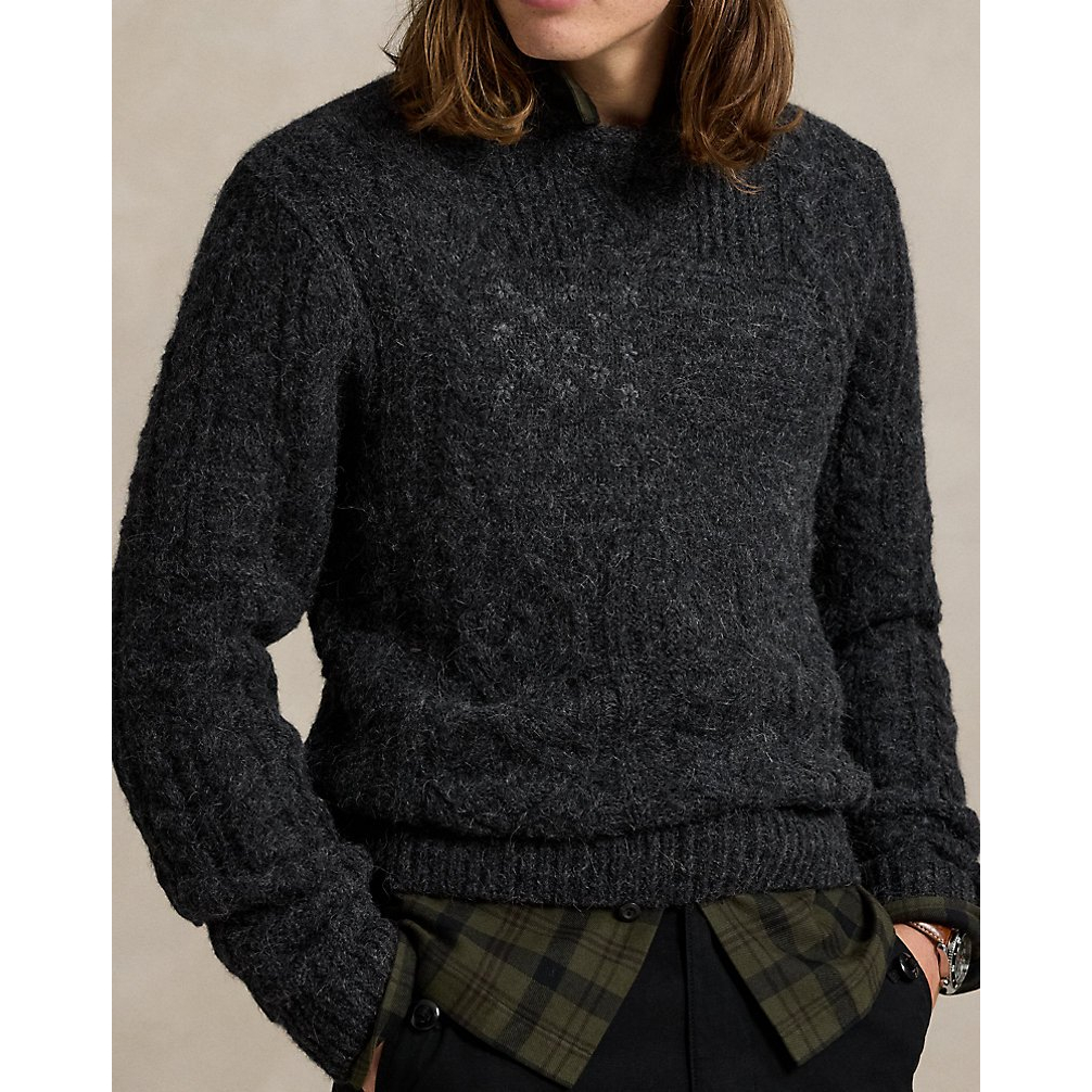 'Aran-Knit Flag Wool-Blend Sweater' pour Hommes