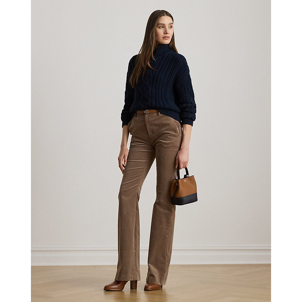 Women's 'Aran-Knit Cotton Quarter-Zip Pullover'