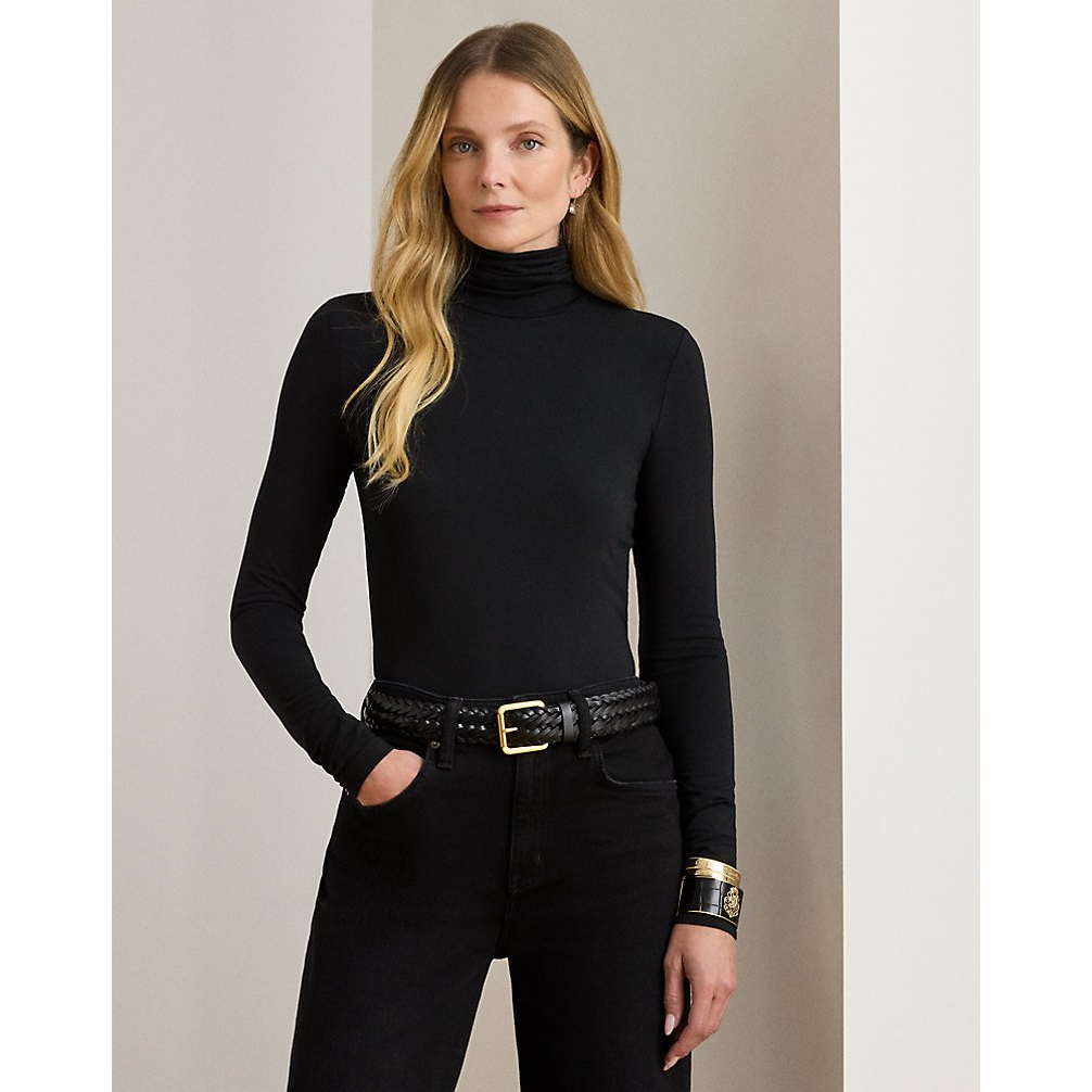 'Stretch Jersey Turtleneck' pour Femmes