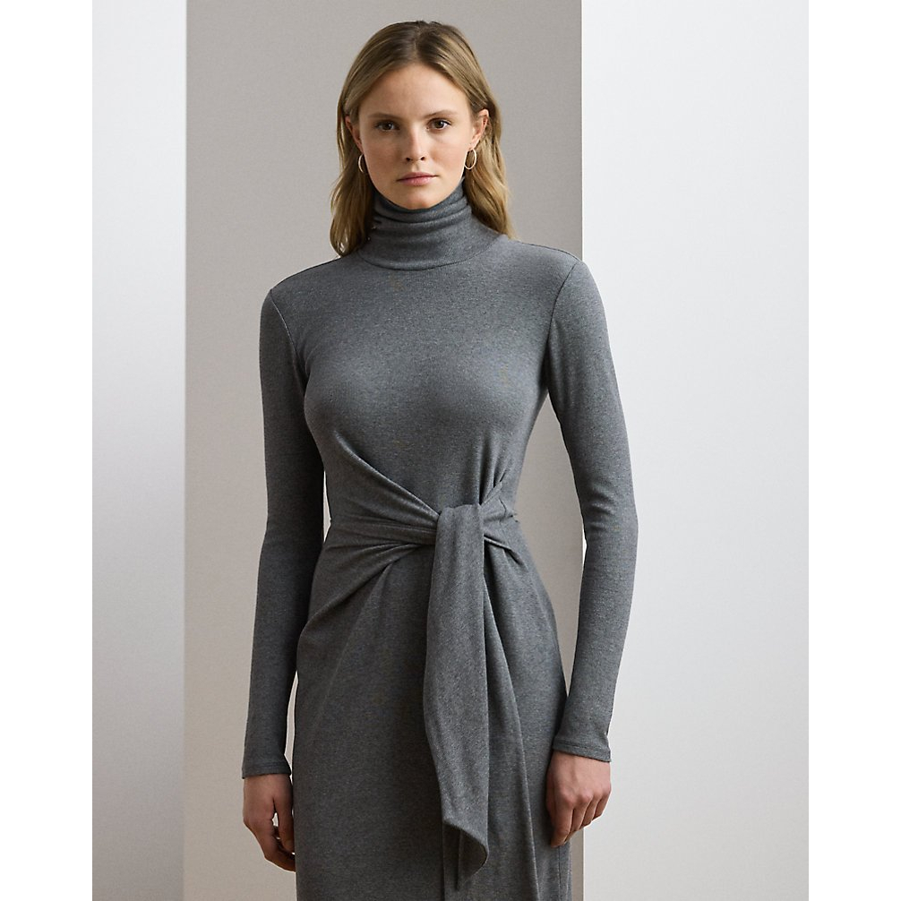 'Tie-Front Turtleneck Dress' pour Femmes