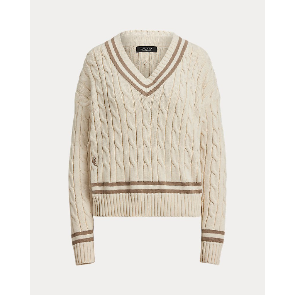 'Cable-Knit Cotton Cricket Sweater' pour Femmes