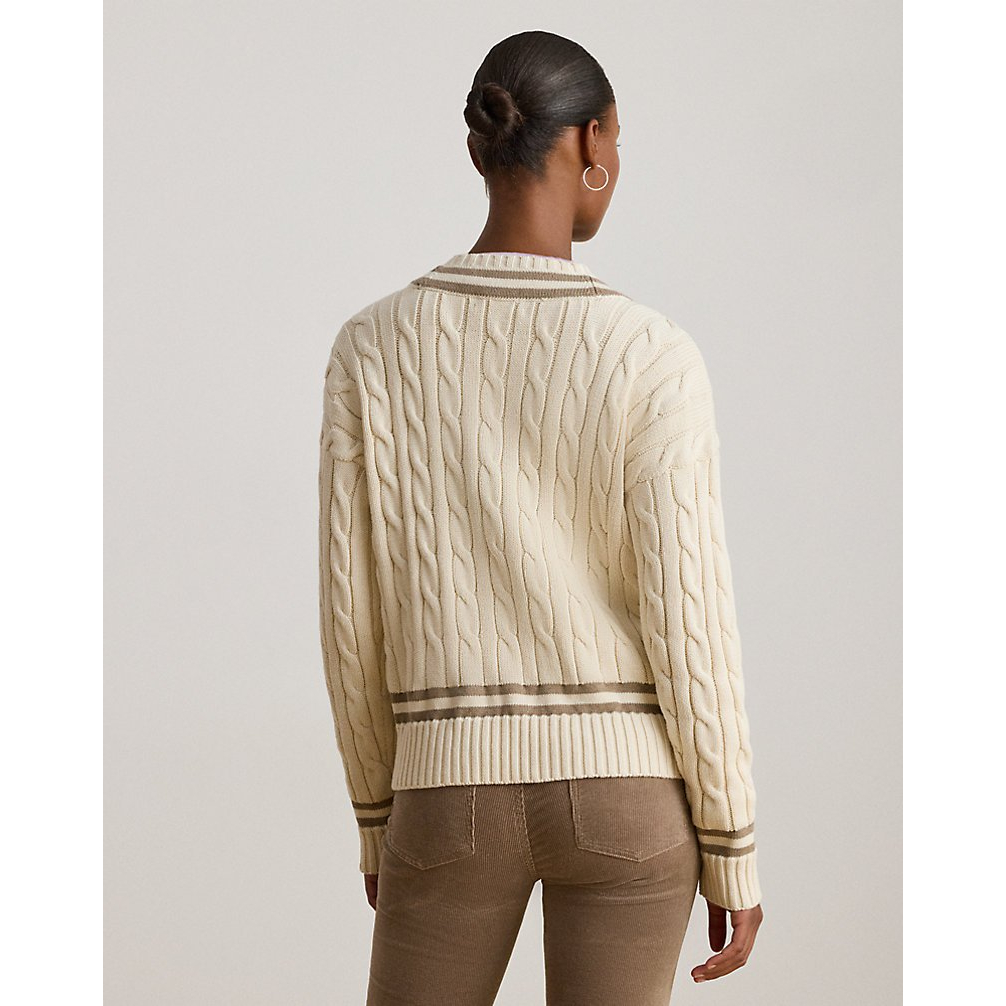 'Cable-Knit Cotton Cricket Sweater' pour Femmes