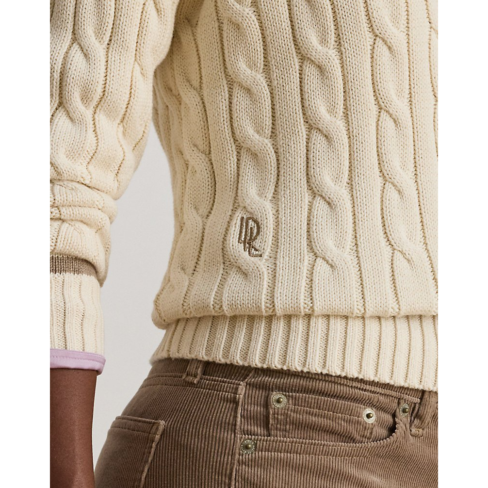 'Cable-Knit Cotton Cricket Sweater' pour Femmes