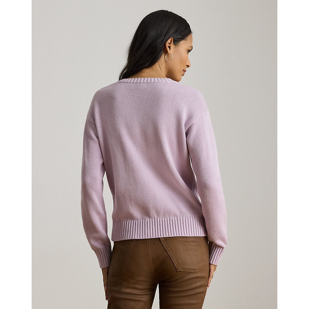 'Embroidered-Logo Combed Cotton Sweater' pour Femmes
