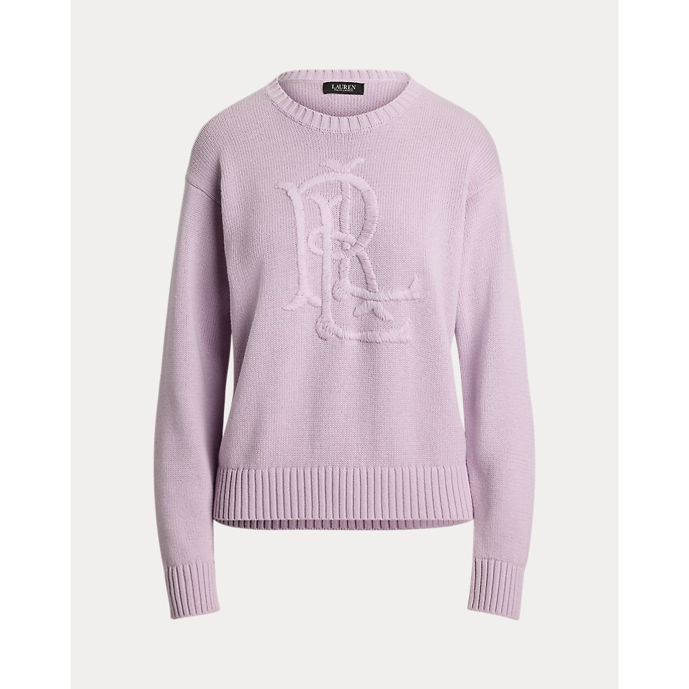 'Embroidered-Logo Combed Cotton Sweater' pour Femmes