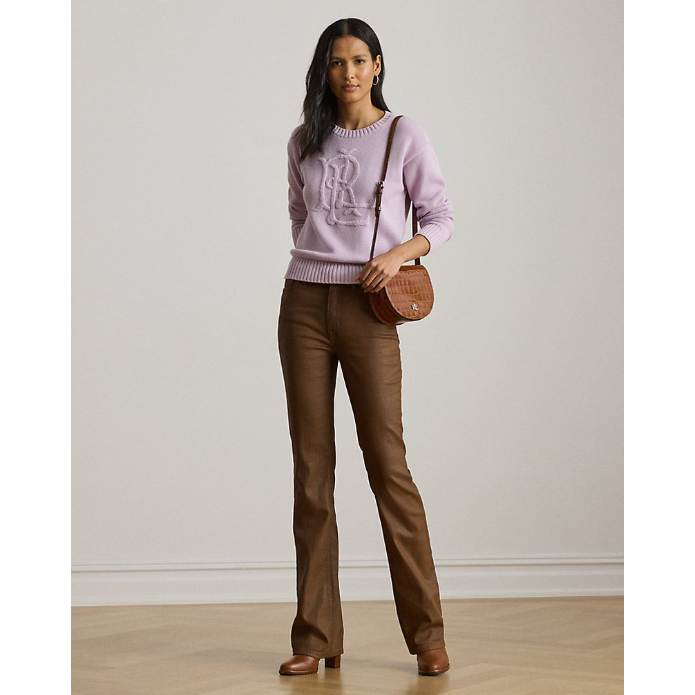 'Embroidered-Logo Combed Cotton Sweater' pour Femmes