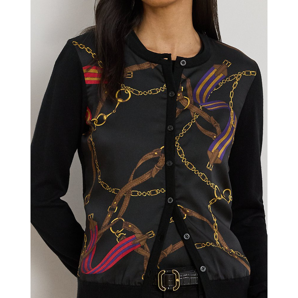 'Belting-Print Cotton-Blend Cardigan' pour Femmes
