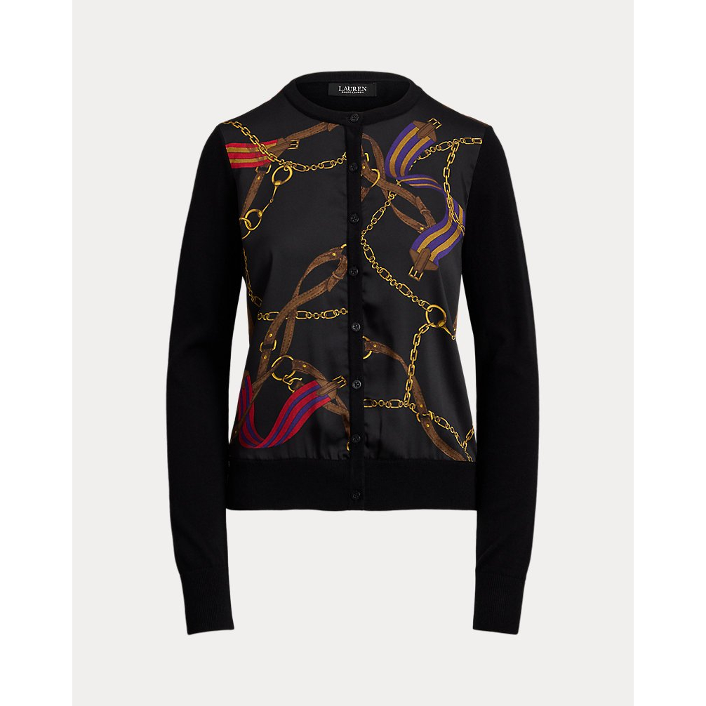 'Belting-Print Cotton-Blend Cardigan' pour Femmes