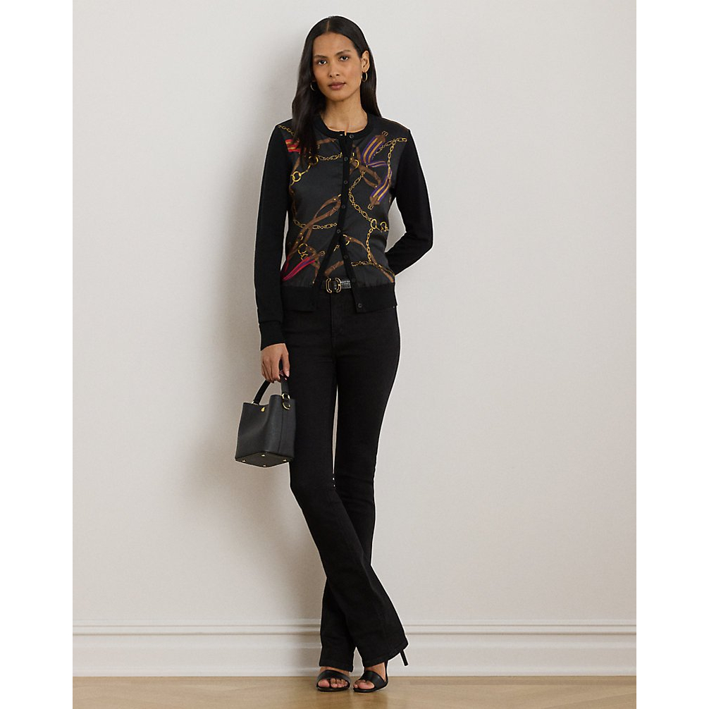 'Belting-Print Cotton-Blend Cardigan' pour Femmes