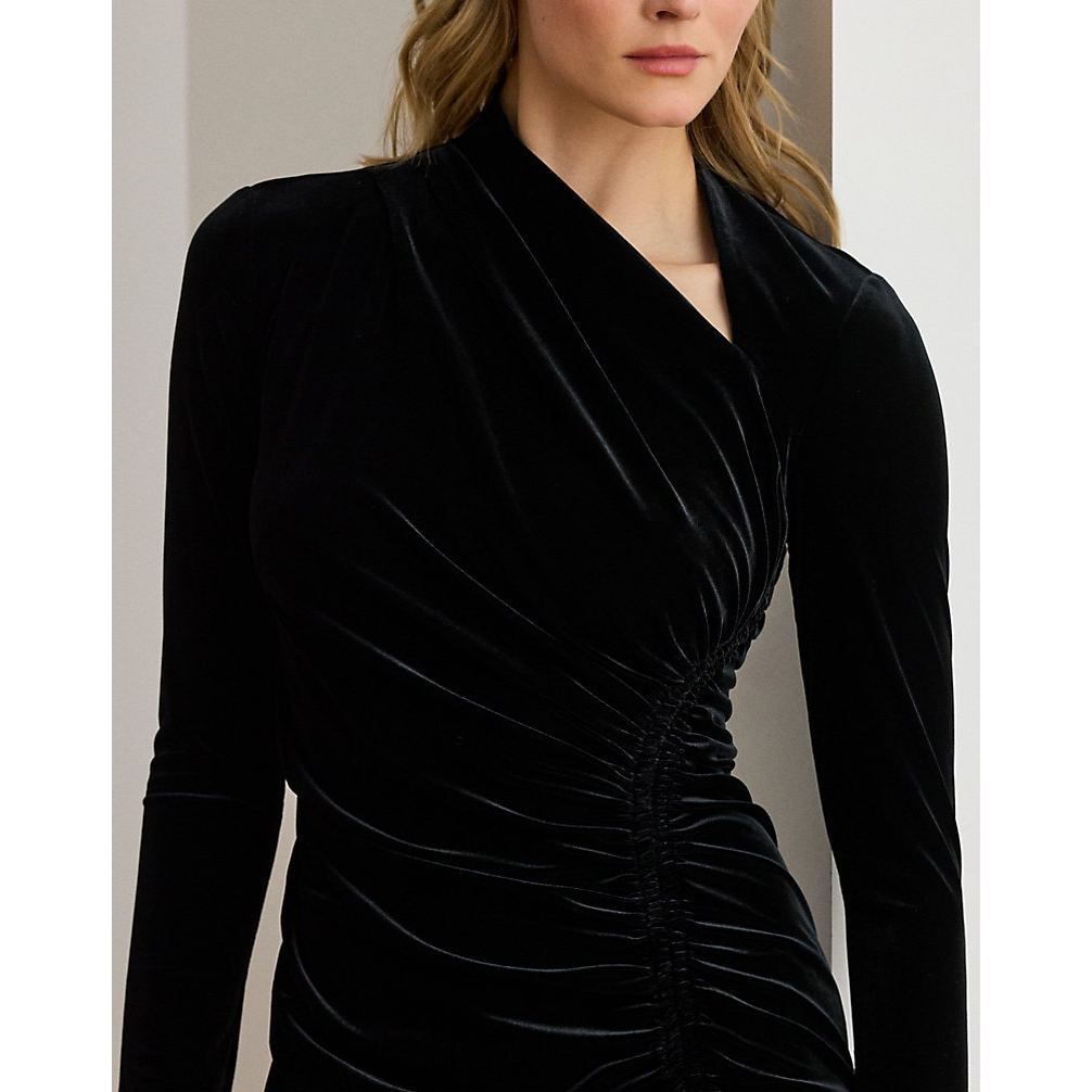 Women's 'Ruched Velvet Asymmetrical Dress'