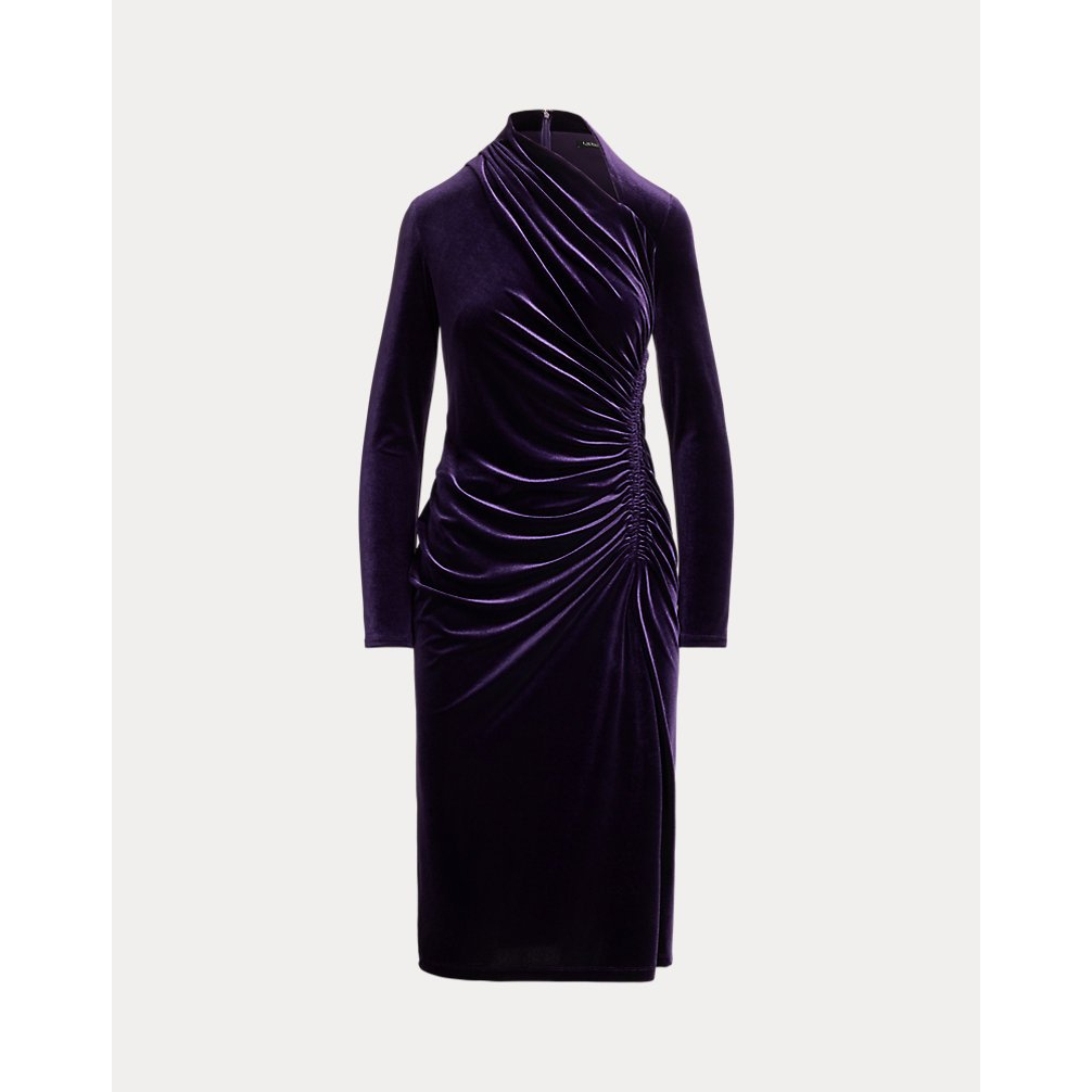'Ruched Velvet Asymmetrical Dress' pour Femmes