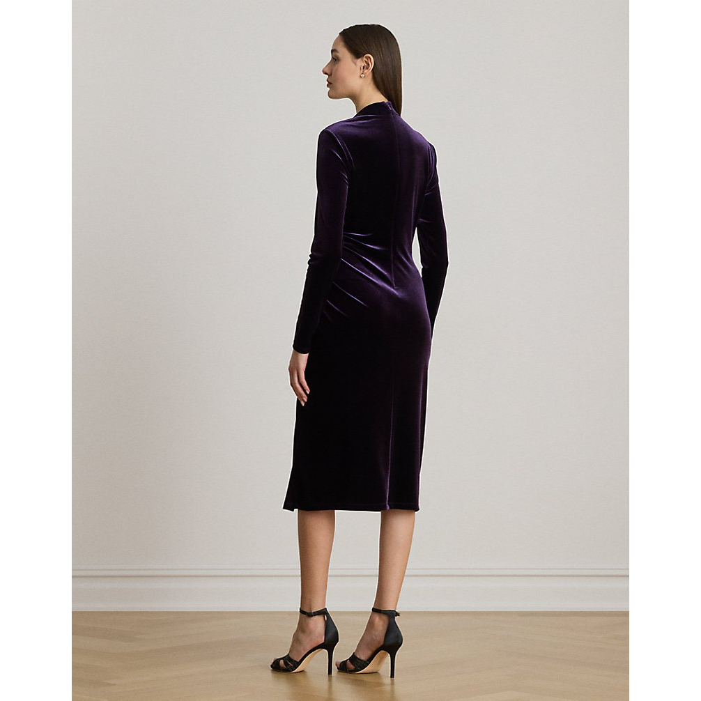 'Ruched Velvet Asymmetrical Dress' pour Femmes