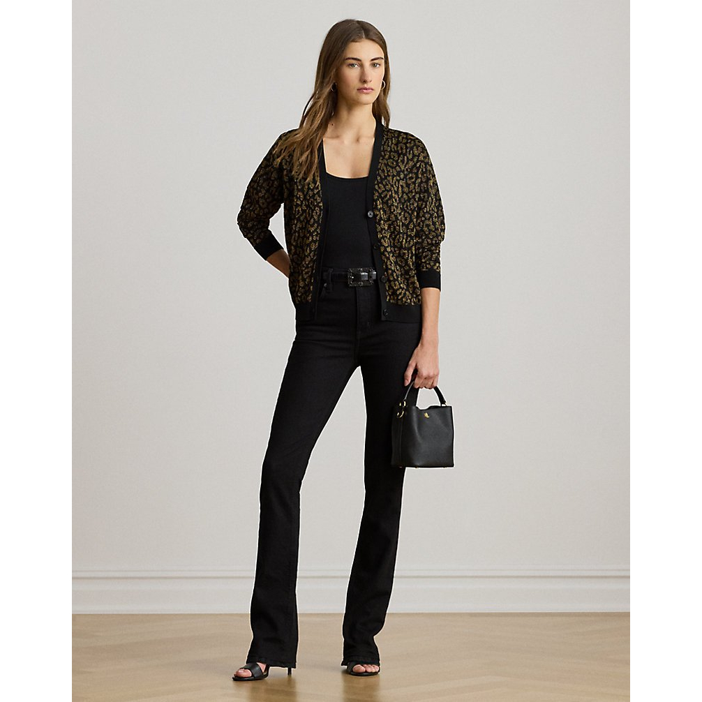 Women's 'Metallic Ocelot Double-Knit Cardigan'