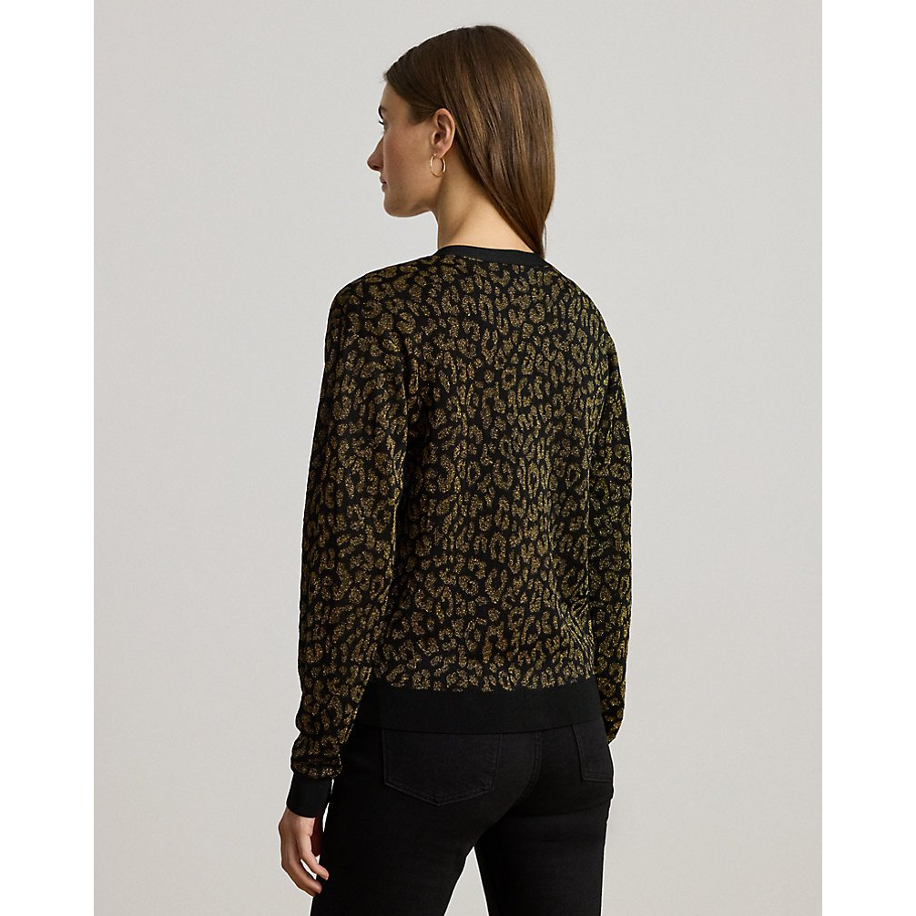 Women's 'Metallic Ocelot Double-Knit Cardigan'