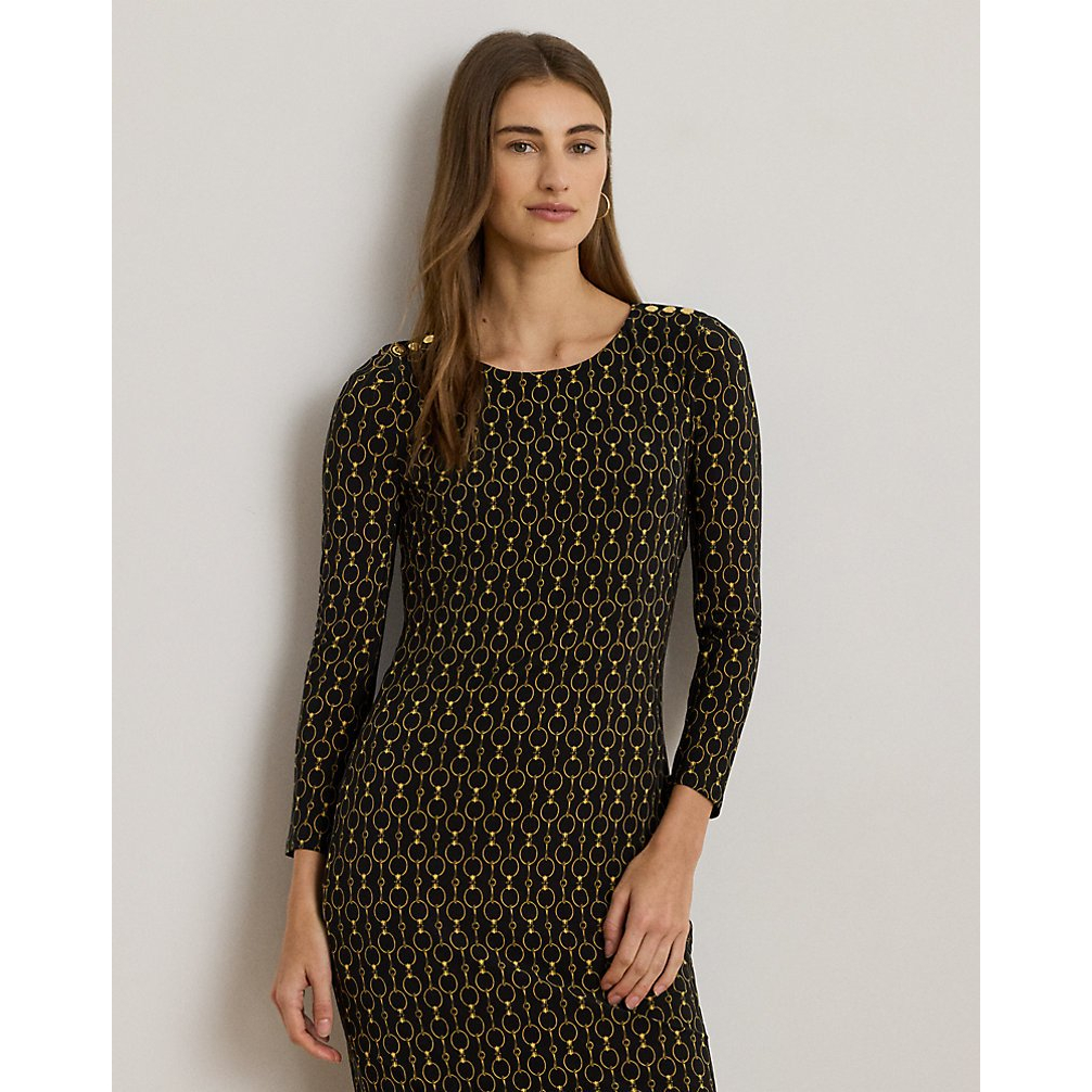 Women's 'Chain-Print Three-Quarter-Sleeve Dress'