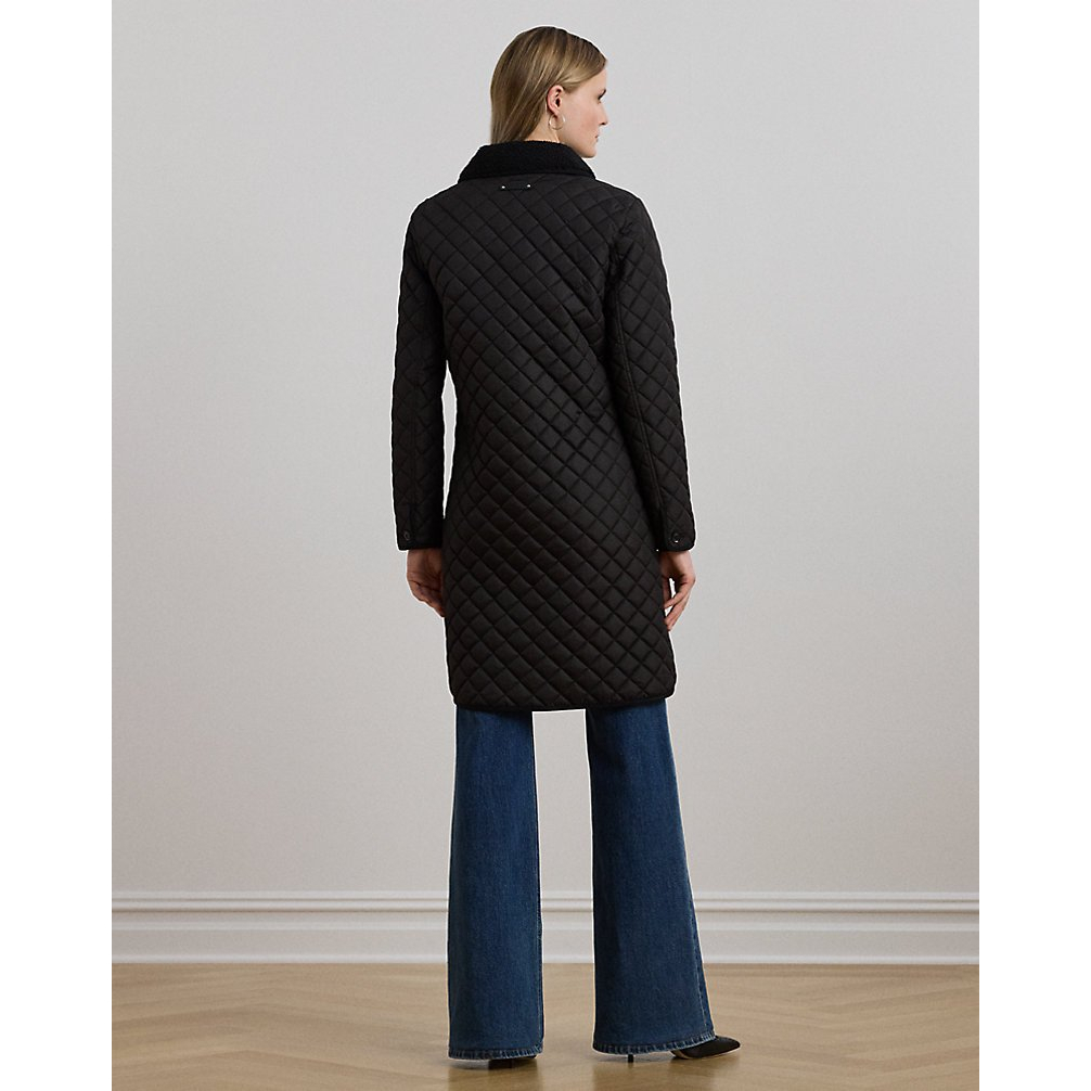 'Faux-Shearling-Trim Quilted Jacket' pour Femmes