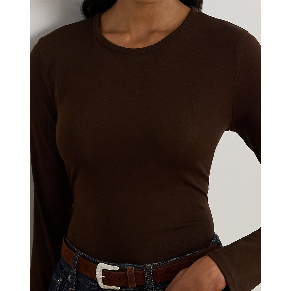 'Stretch Cotton Long-Sleeve Tee' pour Femmes