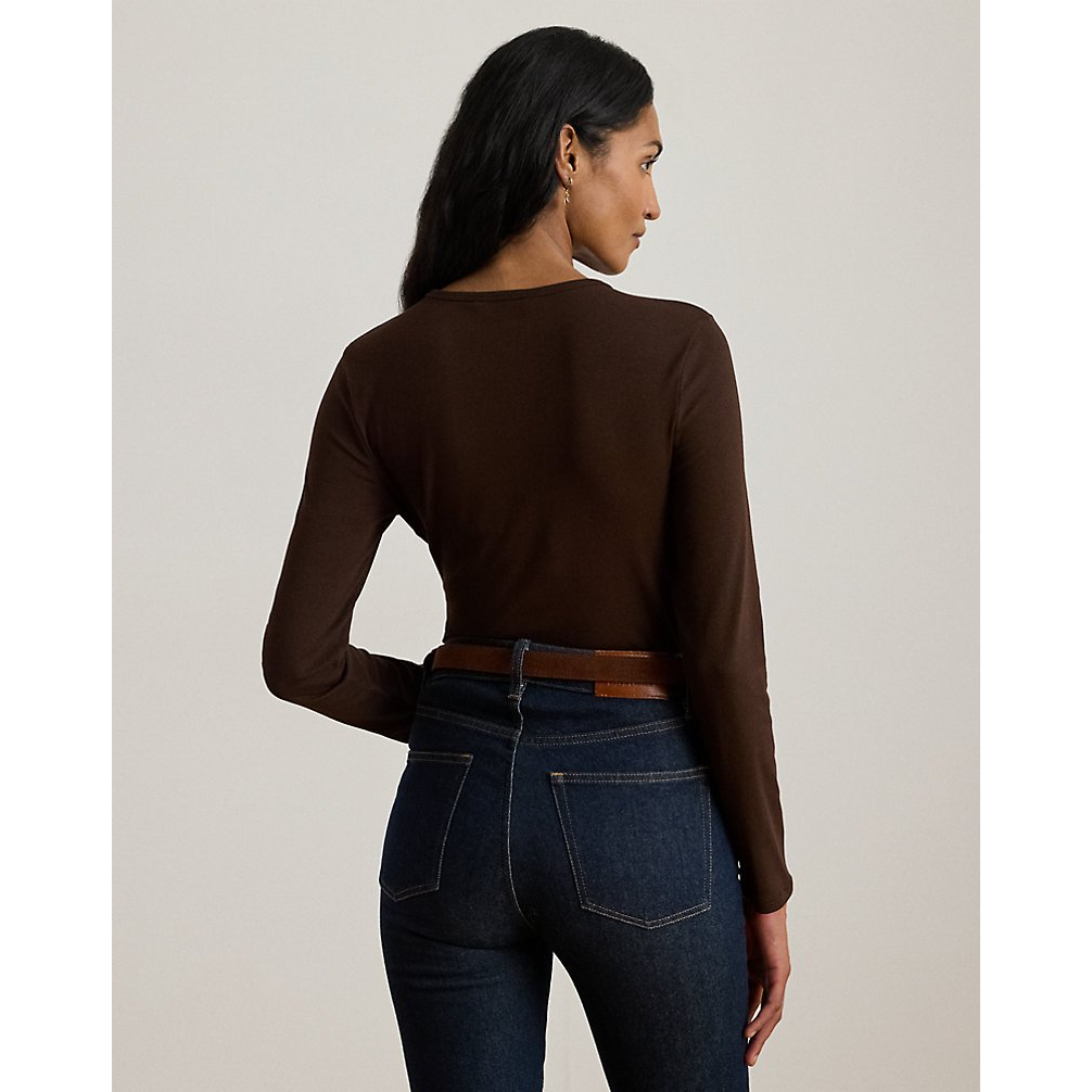 'Stretch Cotton Long-Sleeve Tee' pour Femmes