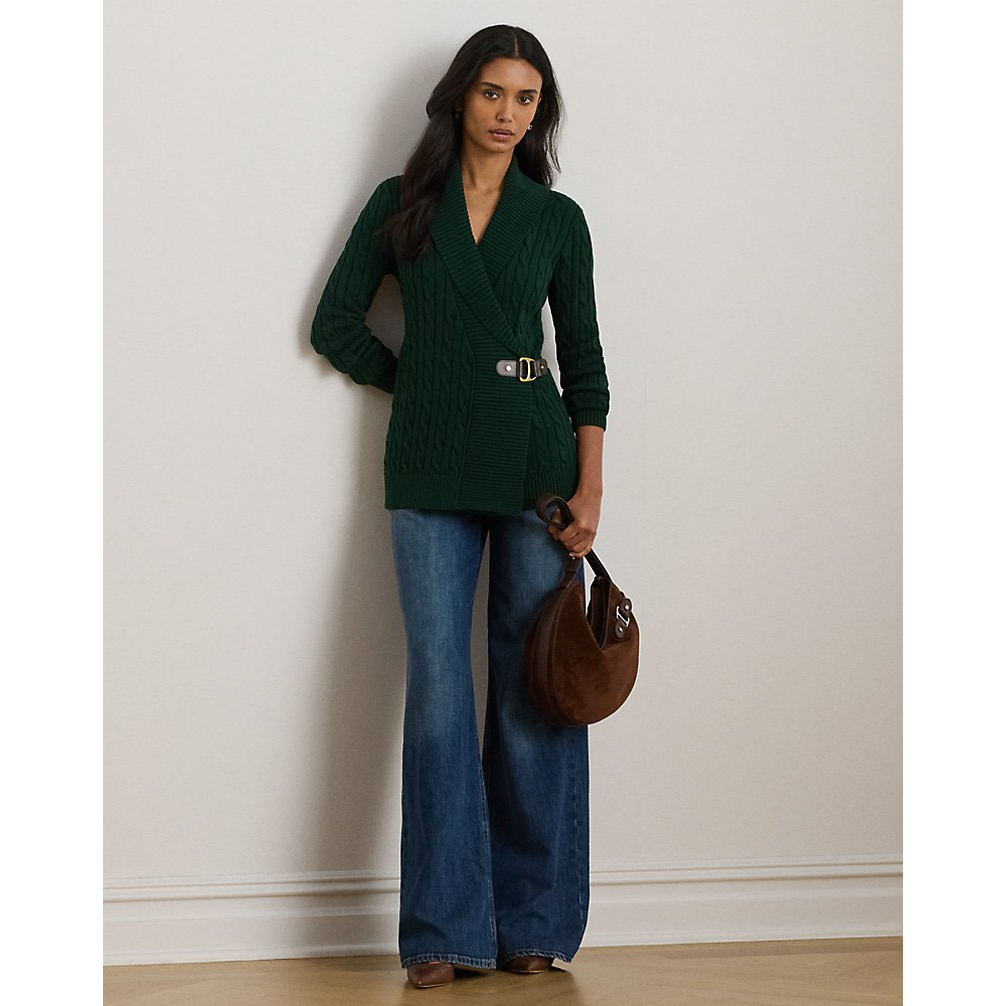 'Buckle-Trim Cotton Sweater' pour Femmes