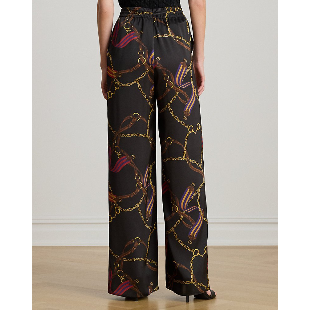 Women's 'Belting-Print Charmeuse Wide-Leg Pant'
