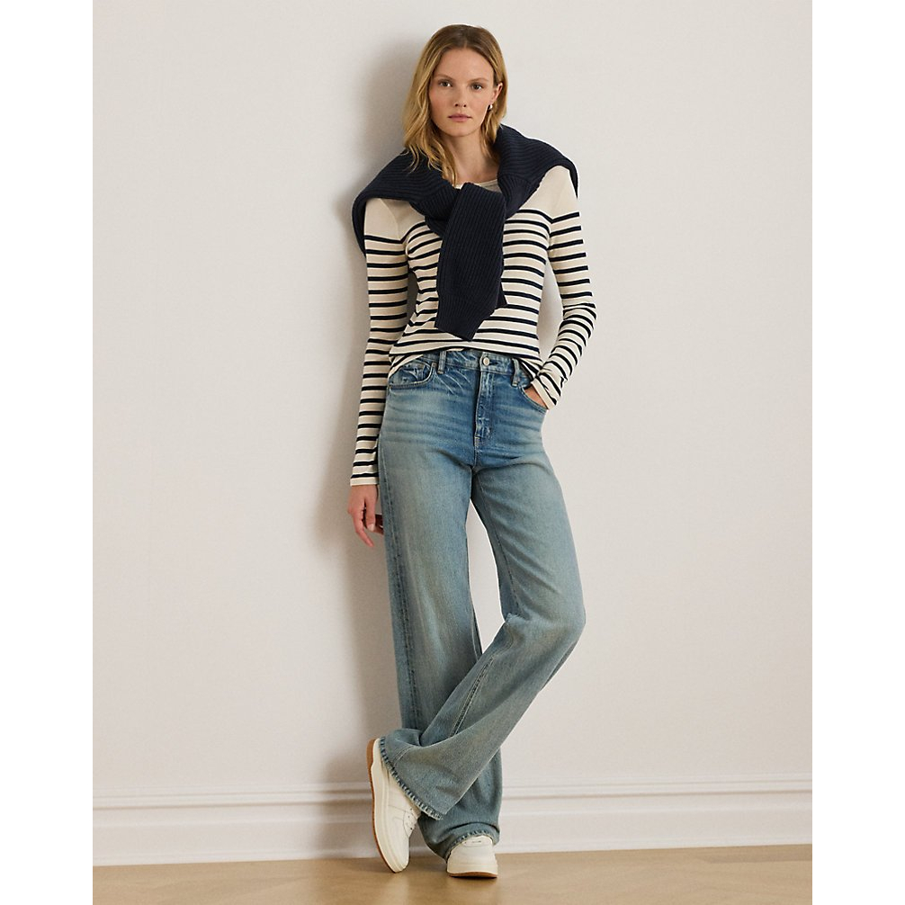 Women's 'Striped Cotton Long-Sleeve Tee'