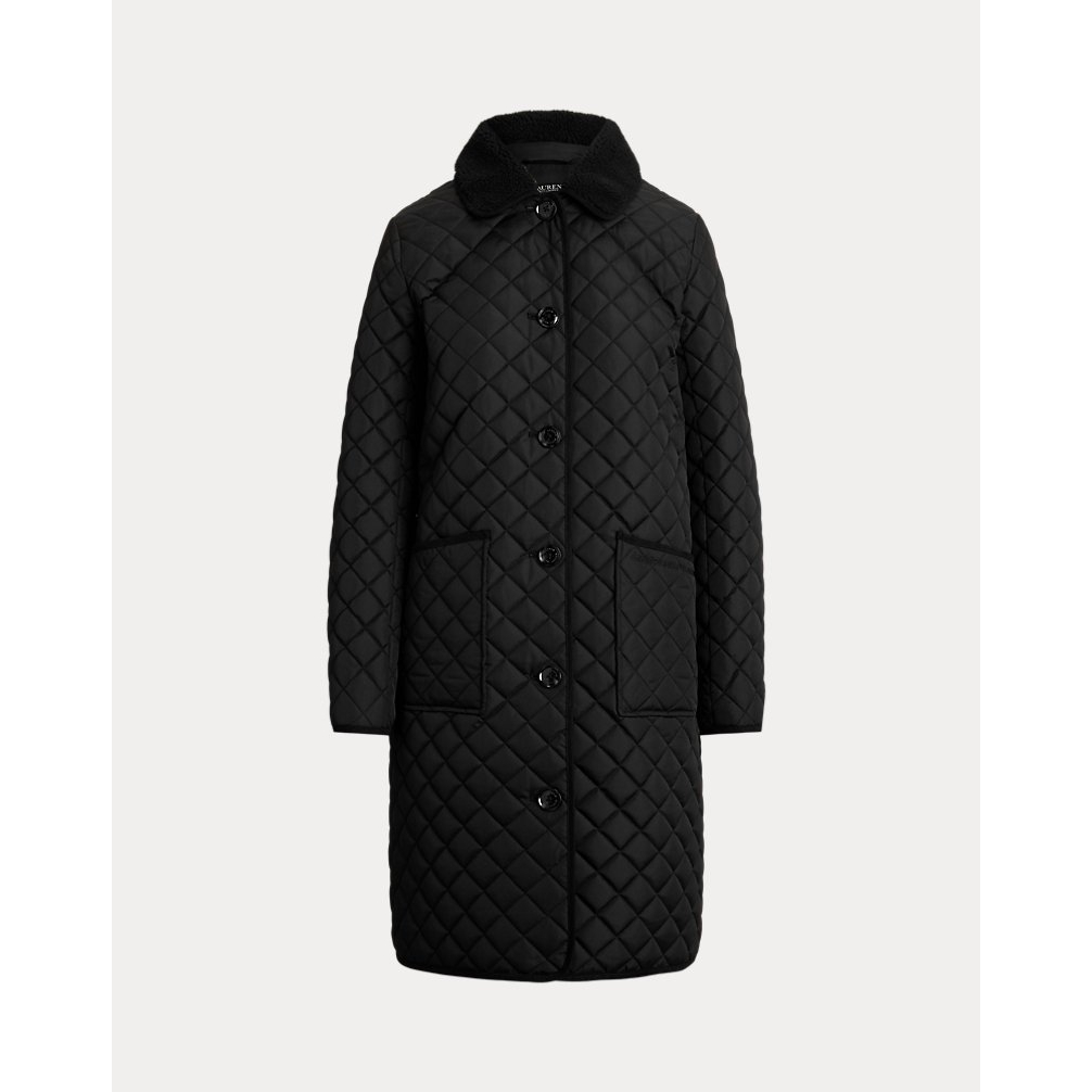 'Faux-Shearling-Trim Quilted Jacket' pour Femmes