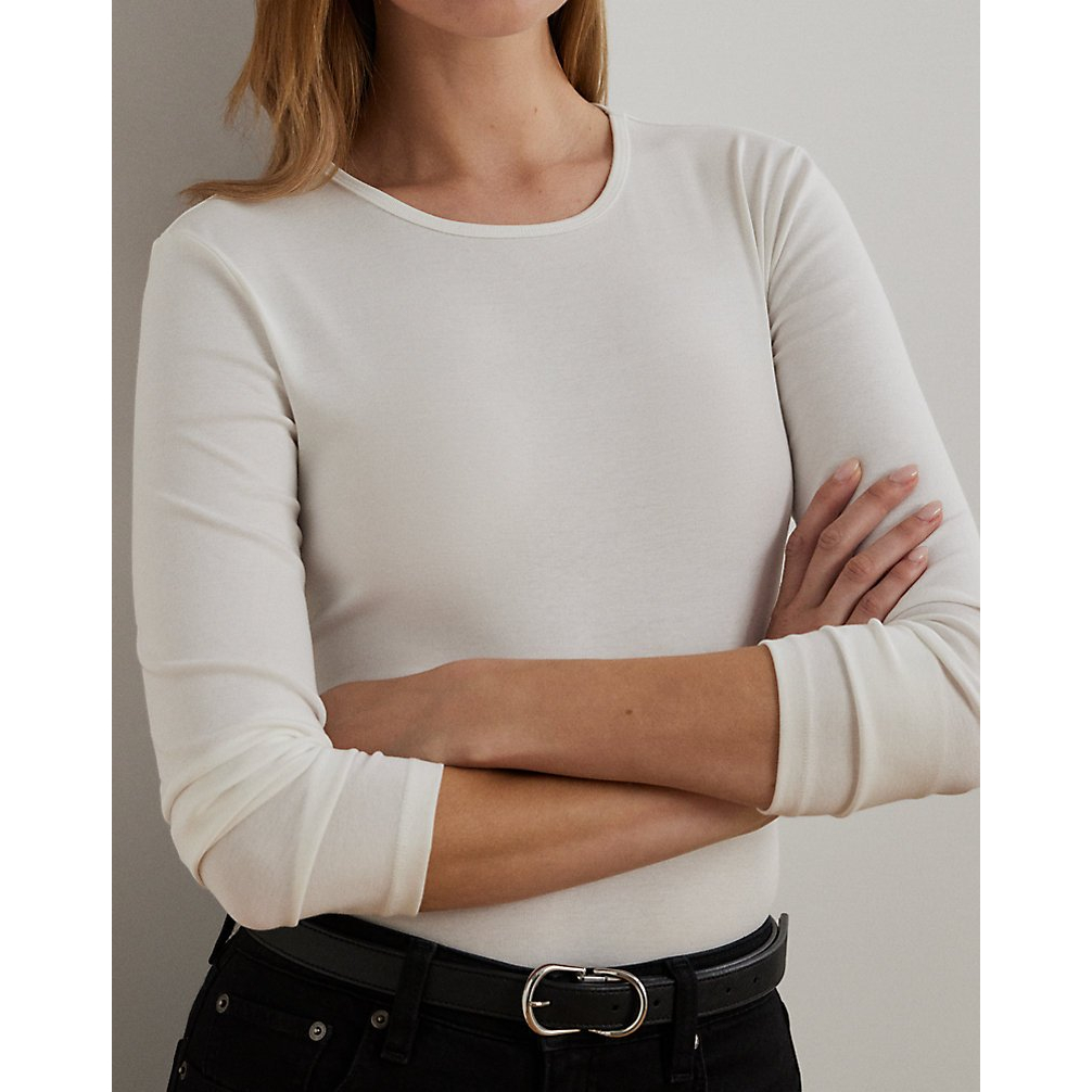 'Stretch Cotton Long-Sleeve Tee' pour Femmes