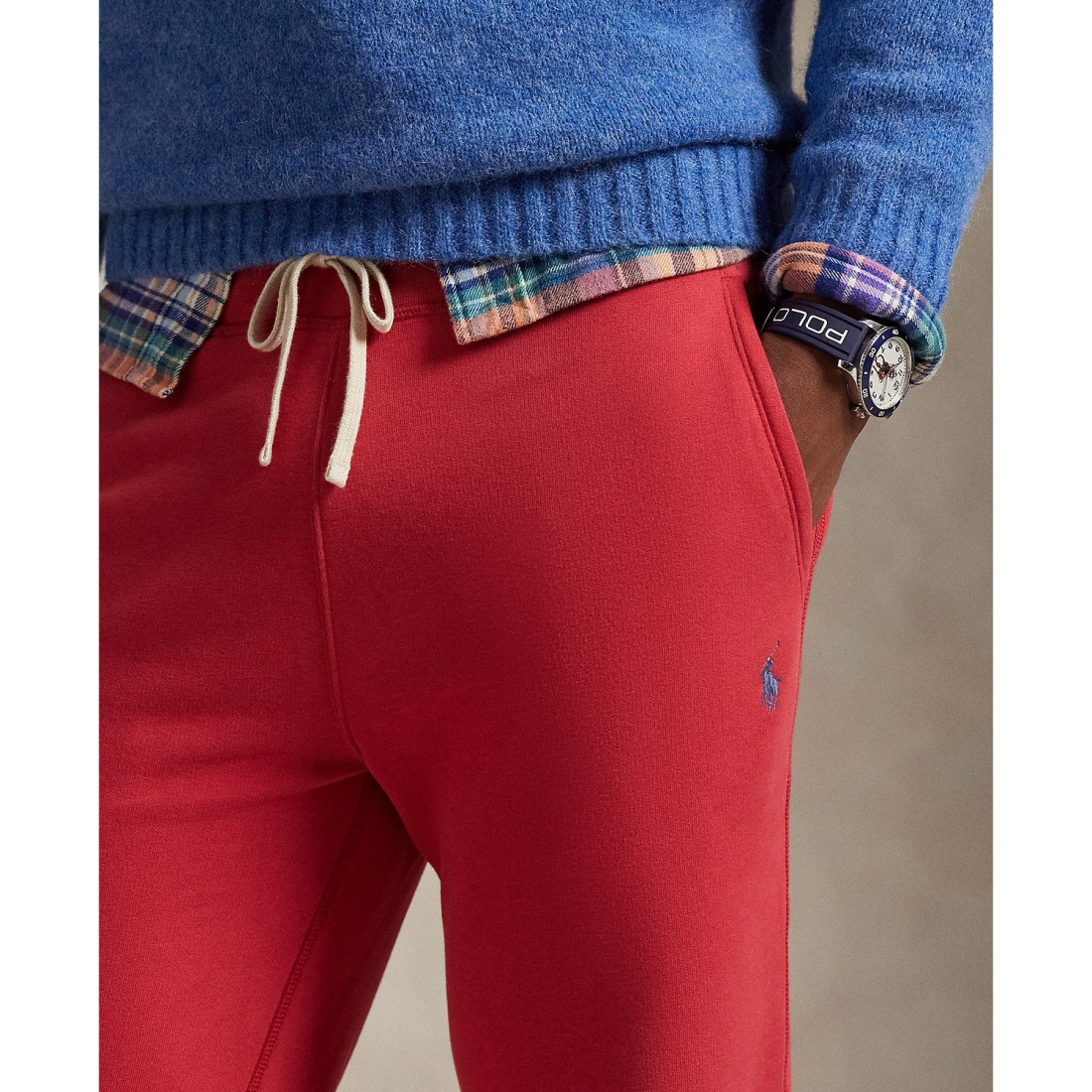 'Cotton-Blend-Fleece Pants' pour Hommes