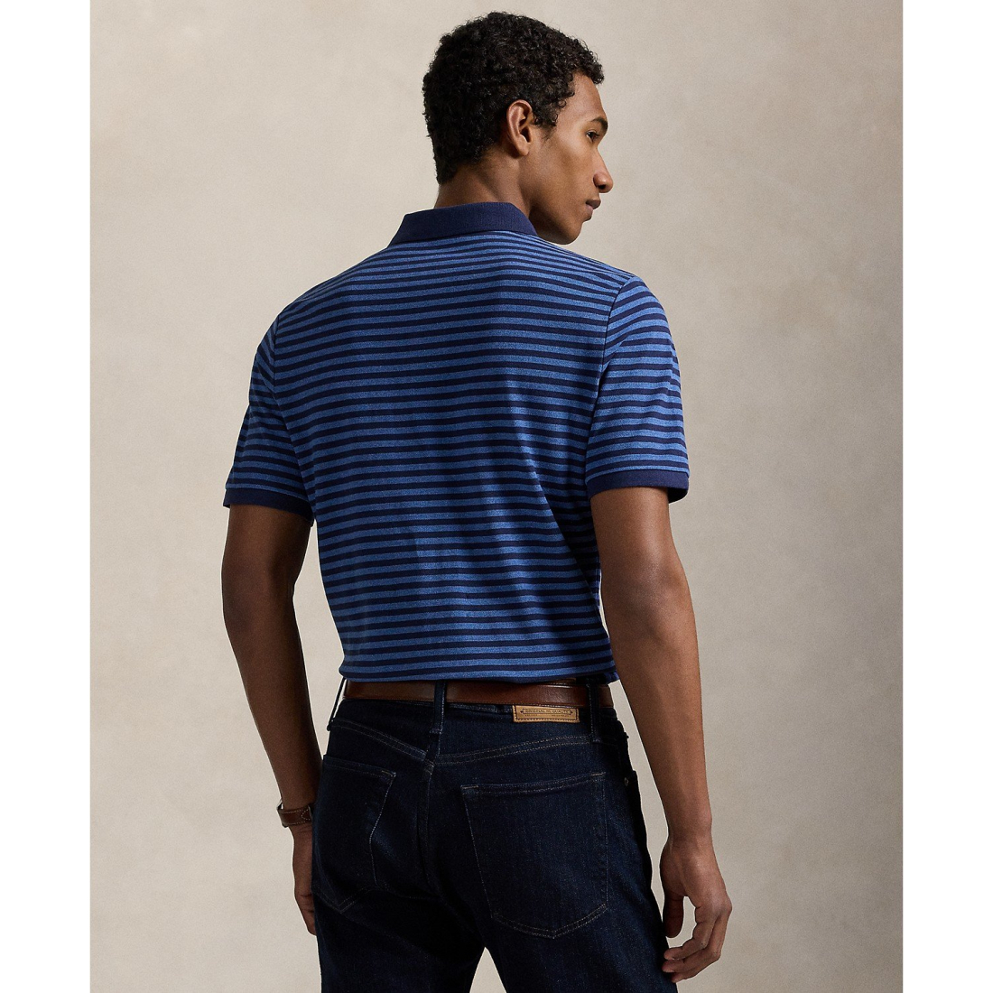 'Classic-Fit Striped Mesh Polo Shirt' pour Hommes