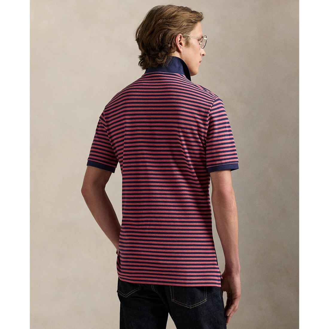 'Classic-Fit Striped Mesh Polo Shirt' pour Hommes