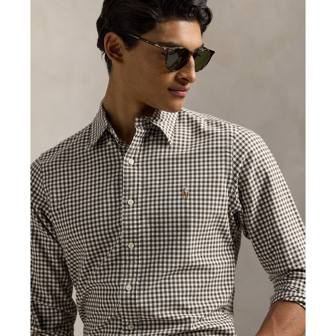 'Classic-Fit Gingham Oxford Shirt' pour Hommes