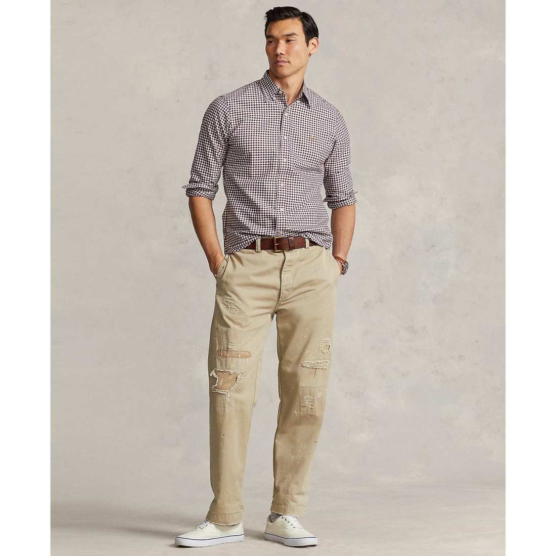 'Classic-Fit Gingham Oxford Shirt' pour Hommes