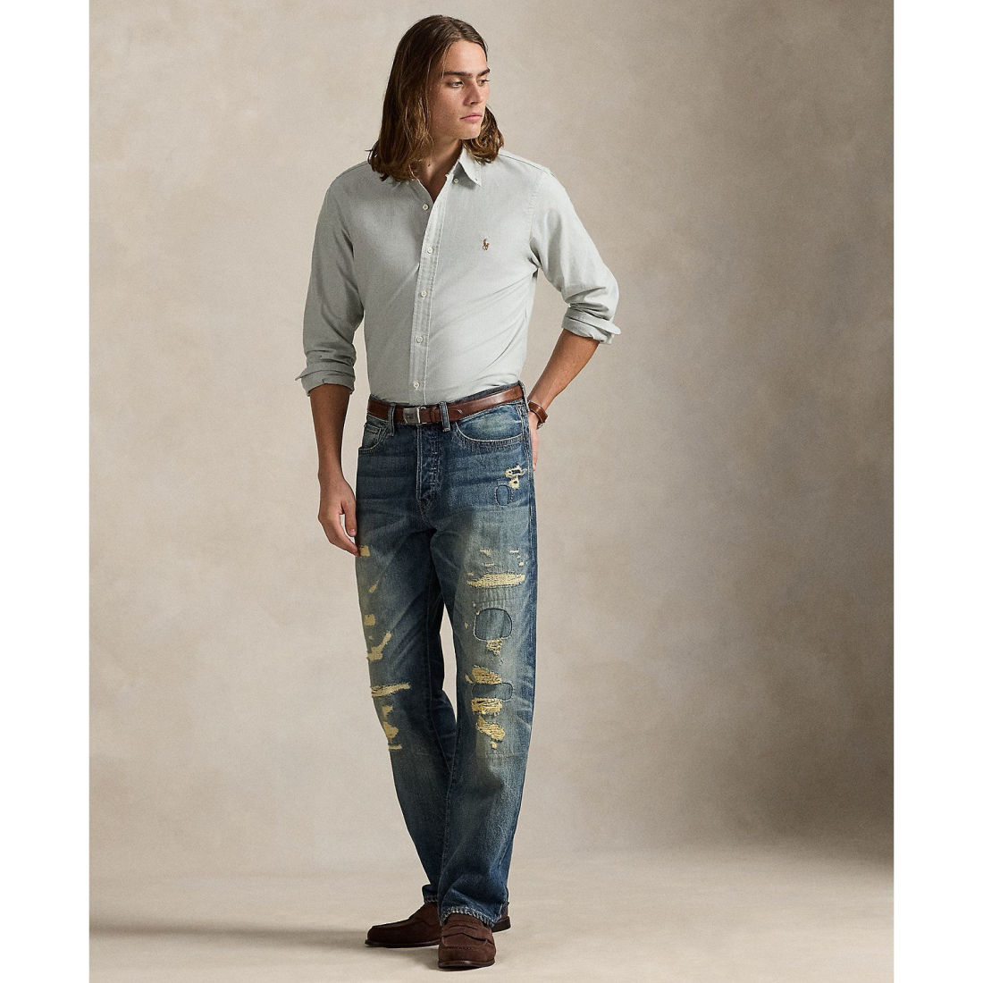 'Classic-Fit Gingham Oxford Shirt' pour Hommes