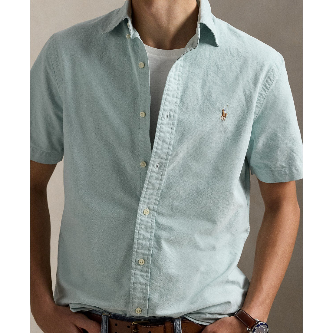 'Classic-Fit Gingham Oxford Shirt' pour Hommes