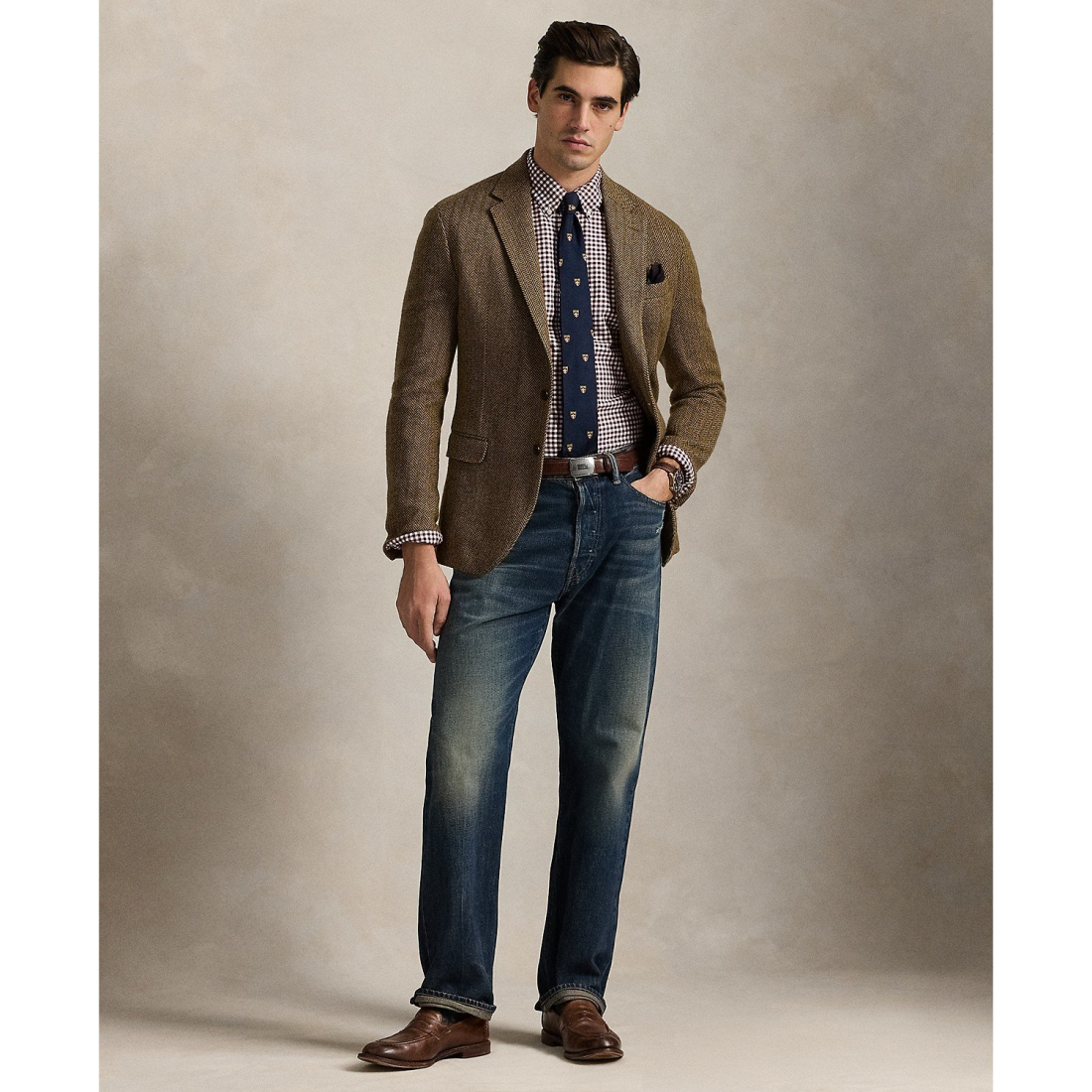 'Custom-Fit Gingham Oxford Shirt' pour Hommes