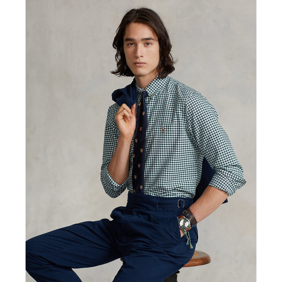 'Custom-Fit Gingham Oxford Shirt' pour Hommes