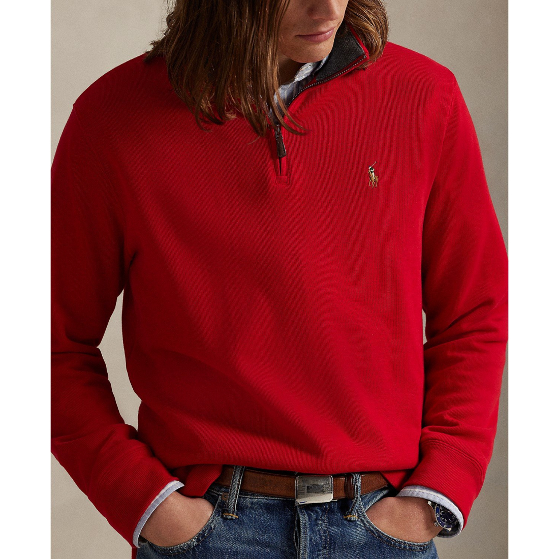 'Estate-Rib Cotton Quarter-Zip Pullover' pour Hommes