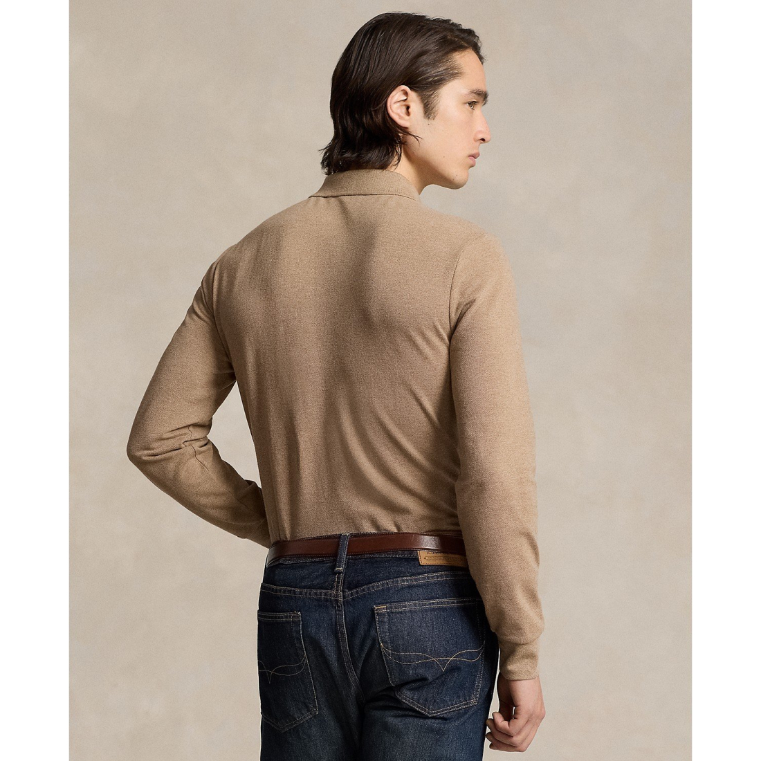 'Classic Fit Long Sleeve Mesh Polo' pour Hommes