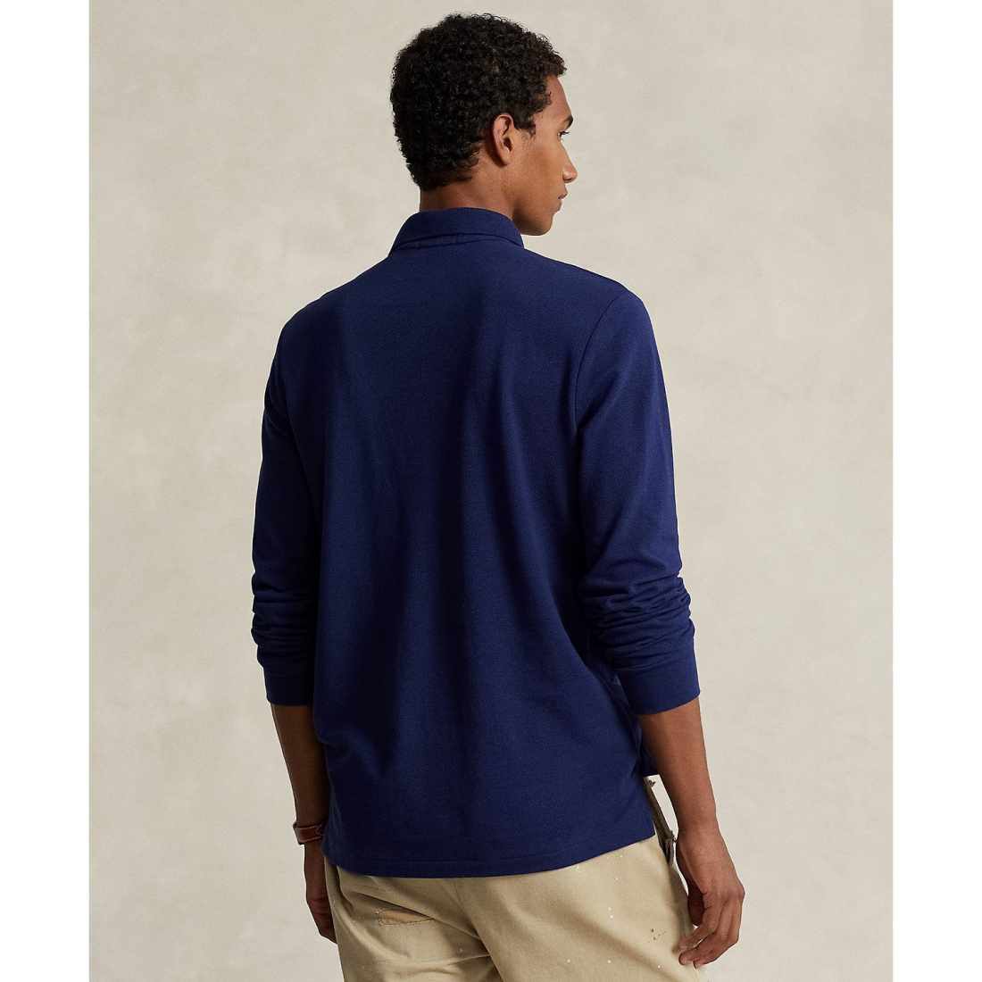 'Classic Fit Long Sleeve Mesh Polo' pour Hommes