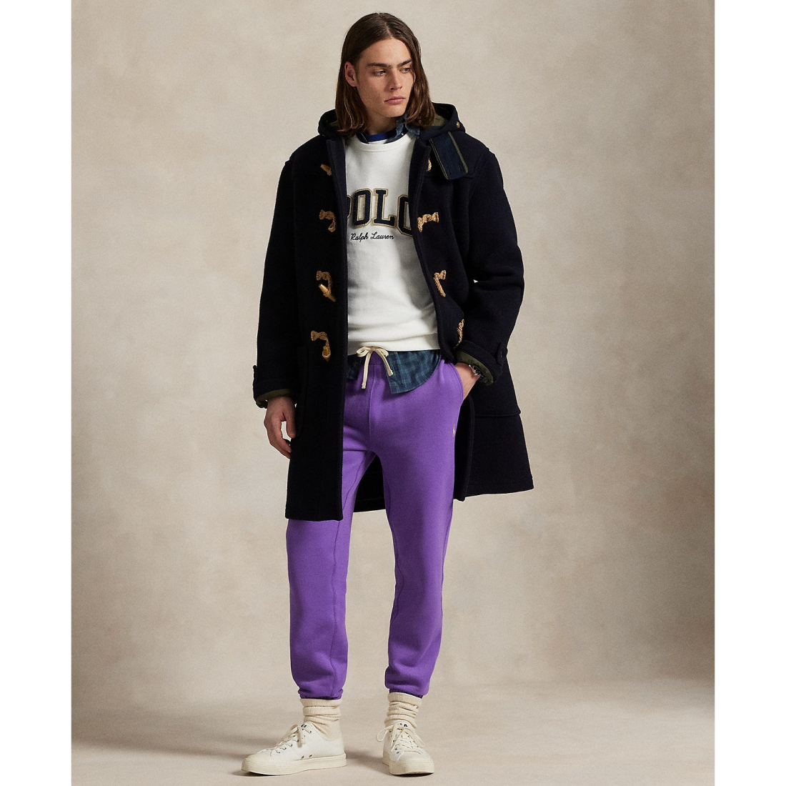 'Cotton-Blend-Fleece Pants' pour Hommes