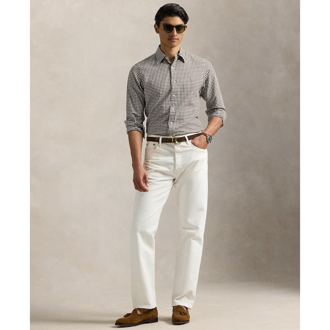 'Classic-Fit Gingham Oxford Shirt' pour Hommes