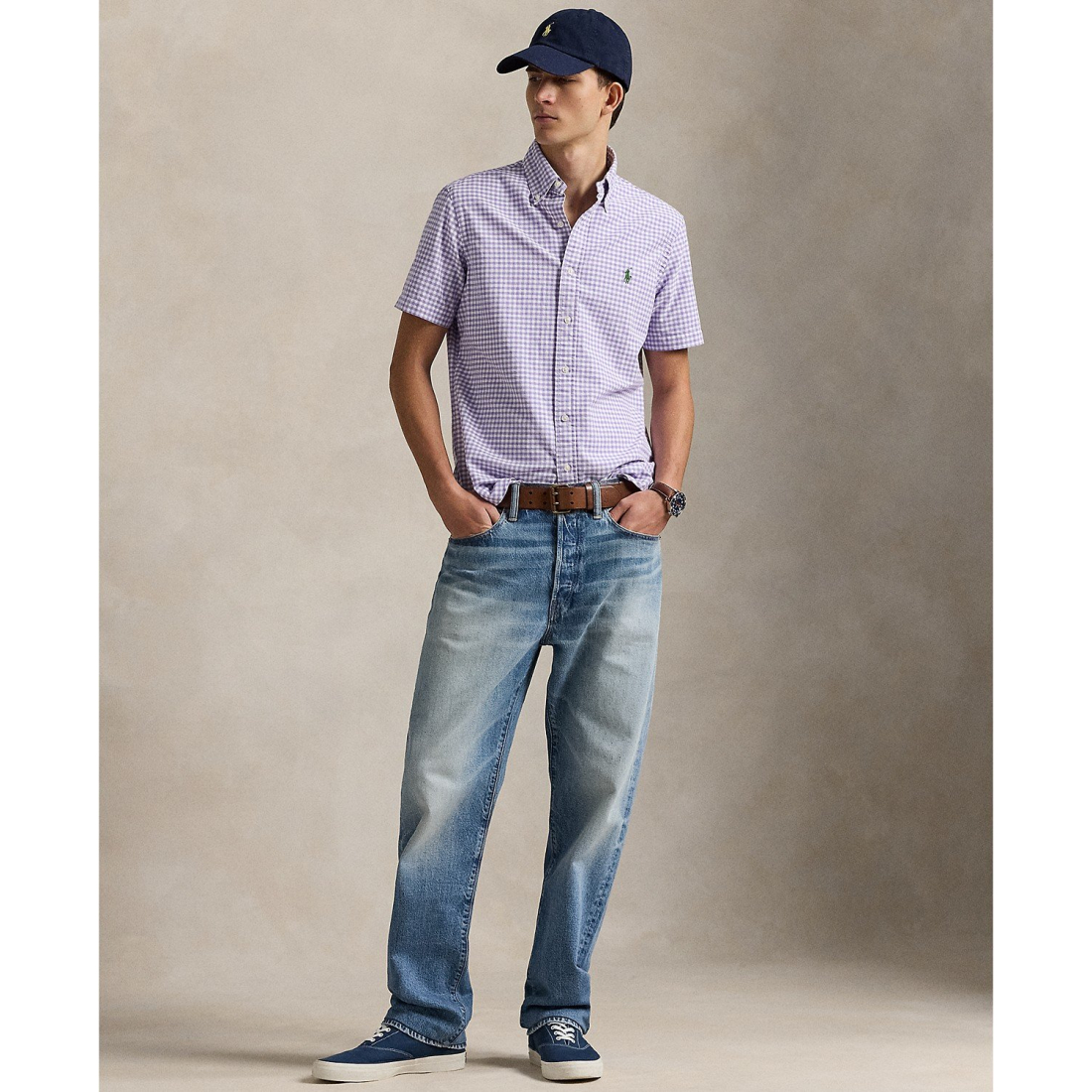 'Classic-Fit Gingham Oxford Shirt' pour Hommes