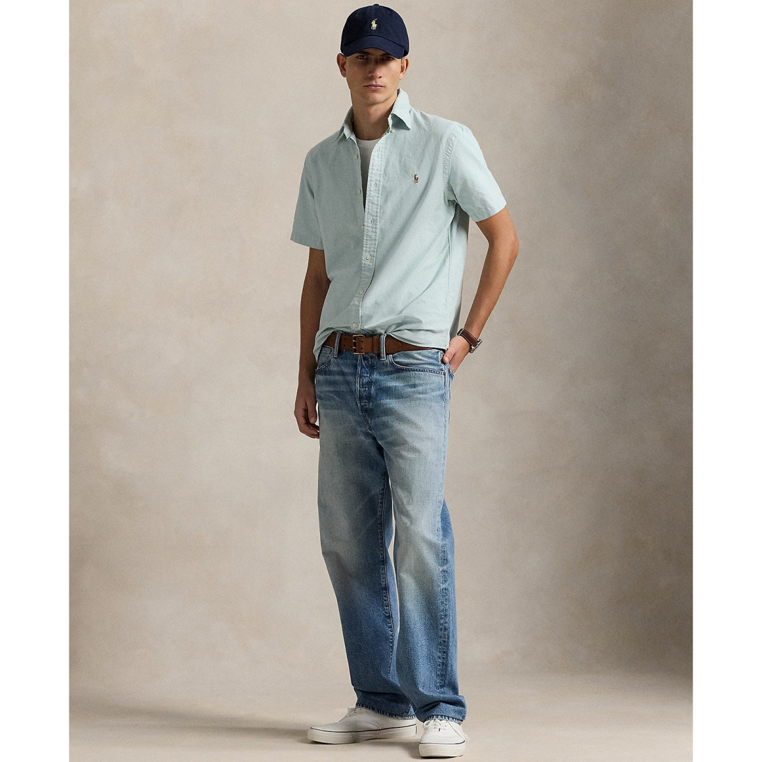 'Classic-Fit Gingham Oxford Shirt' pour Hommes