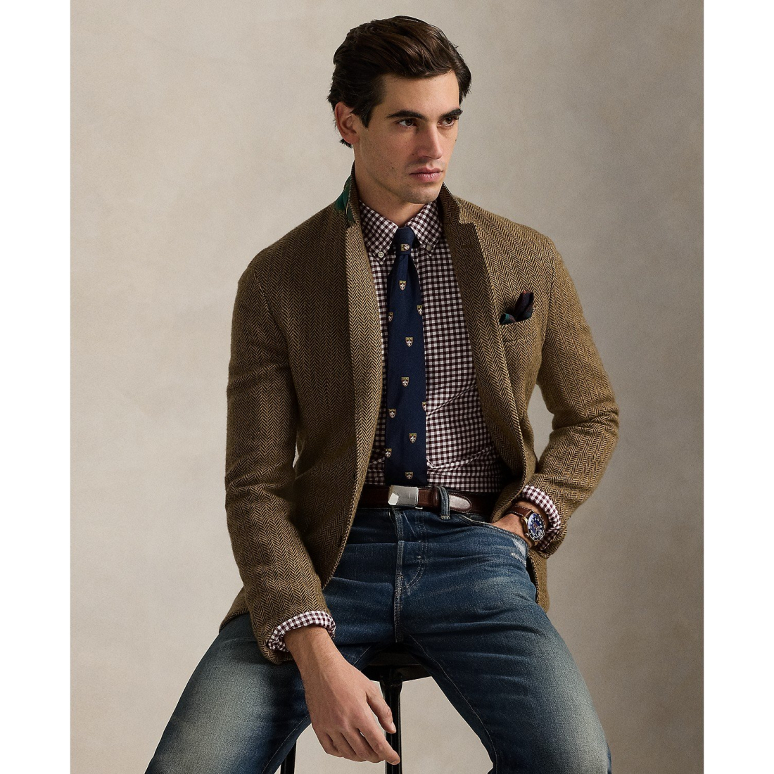 'Custom-Fit Gingham Oxford Shirt' pour Hommes