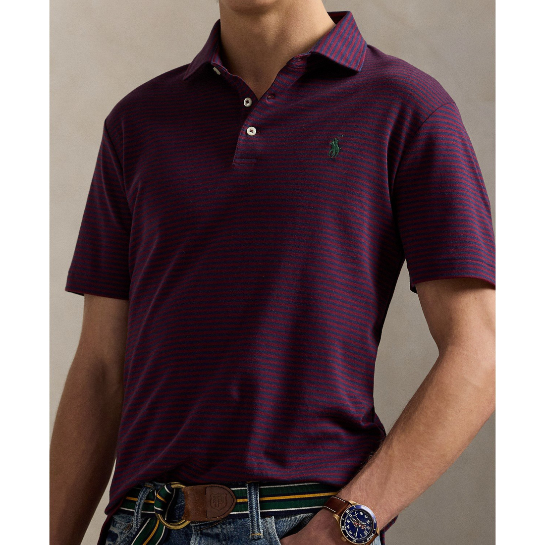 Men's 'Custom Slim Fit Soft Cotton Polo Shirt'