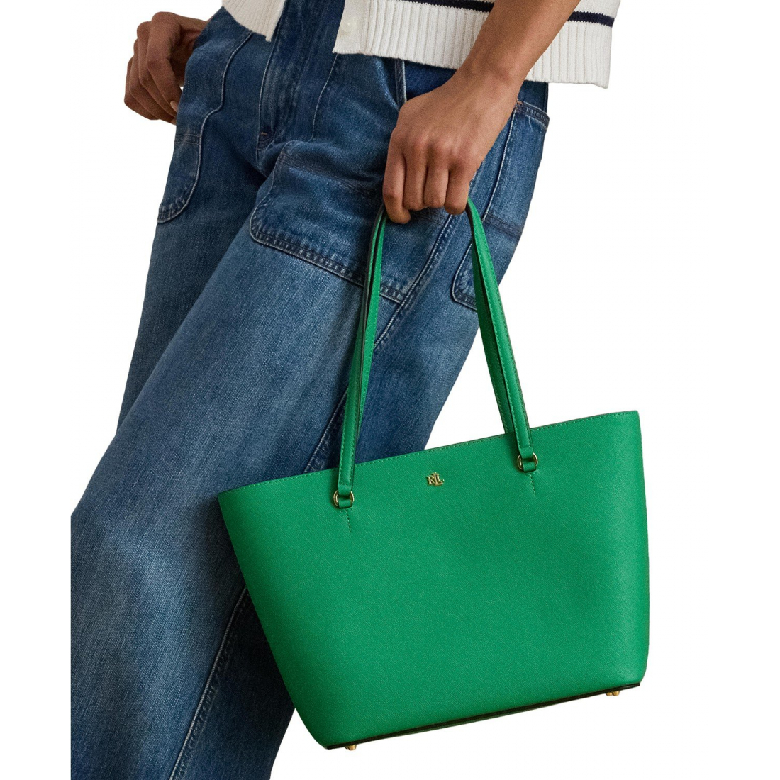 'Crosshatch Leather Medium Karly Shopper Tote' pour Femmes